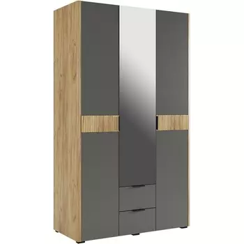 Адам Шкаф трехдверный (зеркало), цвет дуб крафт золотой/графит Mebelson (арт.MSA-05.2564)