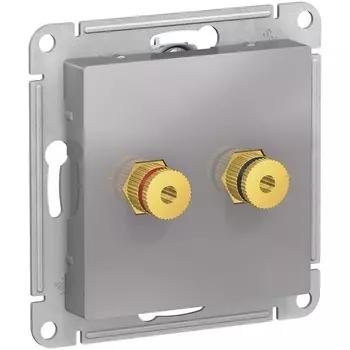 Акустическая розетка двойная (алюминий) Systeme Electric AtlasDesign ATN000387