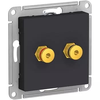 Акустическая розетка двойная (карбон) Systeme Electric AtlasDesign ATN001087