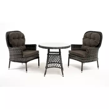 "Алиса" кофейный комплект из искусственного ротанга, цвет графит 4SIS арт.УТ-00007671