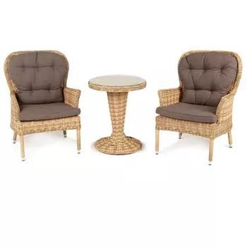 "Алиса" кофейный комплект из искусственного ротанга, цвет соломенный 4SIS арт.УТ-00004157