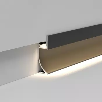 Алюминиевый профиль Elektrostandard LL-2-ALP021 черный для плинтуса под светодиодную ленту