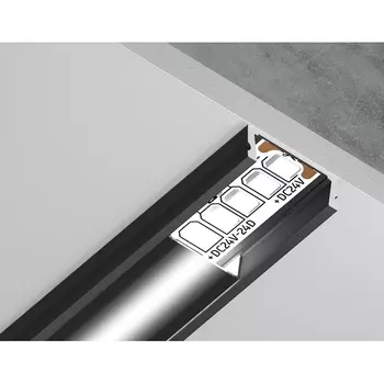 Алюминиевый профиль накладной для светодиодной ленты до 11мм Ambrella Illumination GP1700BK/BK