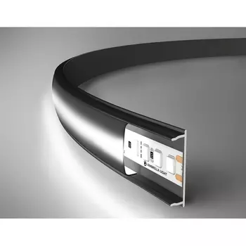 Алюминиевый профиль накладной гибкий для светодиодной ленты до 15мм Ambrella Illumination GP1600BK/BK