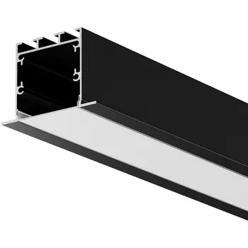 Алюминиевый профиль световая линия встраиваемый под гипсокартон с накладным фланцем 50x35 черный, 2 м, ALM-5035T-B-2M Maytoni 632012