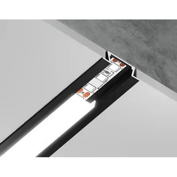Алюминиевый профиль встраиваемый для светодиодной ленты до 11мм Ambrella Illumination GP1001BK