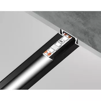 Алюминиевый профиль встраиваемый для светодиодной ленты до 11мм Ambrella Illumination GP1001BK/BK