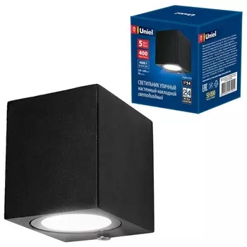 Архитектурная подсветка светодиодная ULU-S05A-5W/4000K IP54 Uniel BLACK форма куба