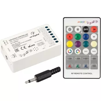 Аудиоконтроллер ARL-SOUND-RGB/RGBW (12-24V, 4x4A, RF ПДУ 24кн) (Arlight, IP20 Пластик, 3 года) 034726