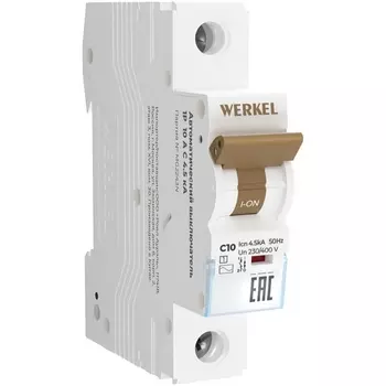 Автоматический выключатель 1P 10 A C 4,5 kА Werkel W901P104 (a062487)