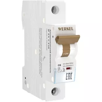 Автоматический выключатель 1P 6 A C 6 кА Werkel W901P066 (a062533)