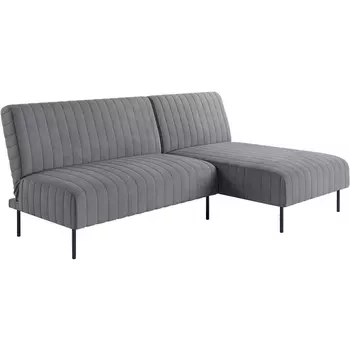 Baccara диван-кровать с шезлонгом, без подлокотников, бархат 03 Top Concept арт.22292