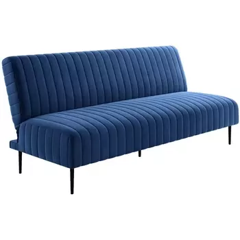 Baccara диван-кровать трехместный прямой без подлокотников, бархат синий 29 Top Concept арт.14474