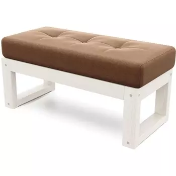 Банкетка Arsko Амбер беленый дуб коричневая рогожка