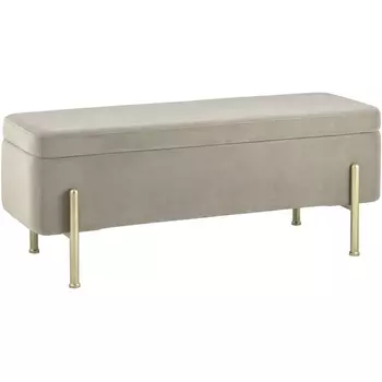 Банкетка Stool Group Болейн с ящиком велюр бежевый УТ000025570