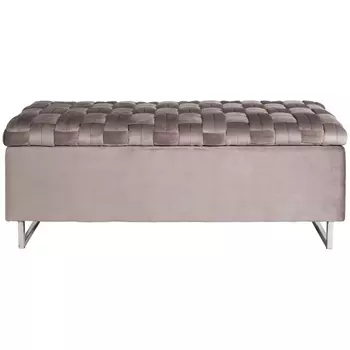 Банкетка Garda Decor N-BANK-195-S BEG (Хром/Серо-бежевый)