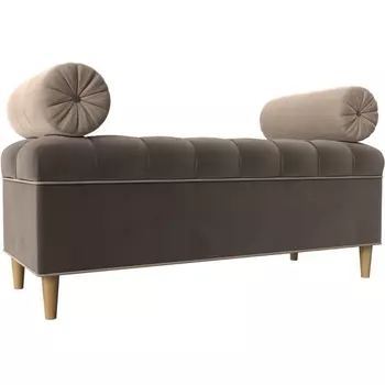 Банкетка Глория (велюр коричневый, кант велюр бежевый, подушки велюр бежевый) Лига Диванов 113662