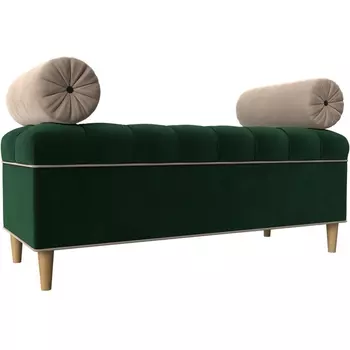 Банкетка Глория (велюр зеленый, кант велюр бежевый, подушки велюр бежевый) Лига Диванов 113660