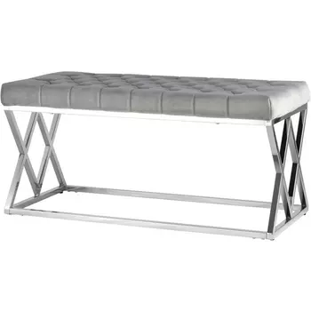 Банкетка Stool Group ИНСИГНИЯ велюр серый сталь серебро УТ000001876