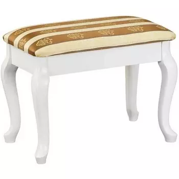 Банкетка Ретро с ящиком белый, ткань полоса коричн. от фабрики Mebelik