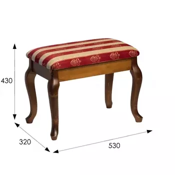 Банкетка Ретро с ящиком темно-коричневый, ткань полоса бордо от фабрики Mebelik