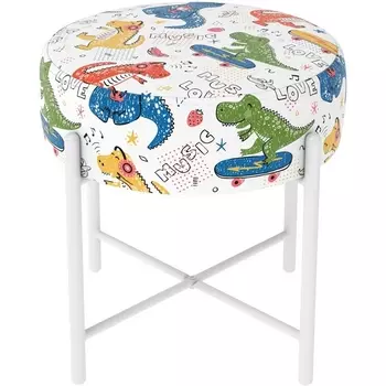 Банкетка Sheffilton KIDS SHT-B4 диномикс/белый муар