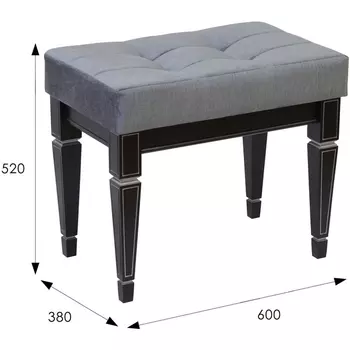 Банкетка Васко В 97Н венге/серебро от фабрики Mebelik
