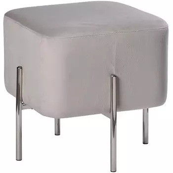 Банкетка велюр светло-серый/хром 42*42*44см Garda Decor арт.76AR-732BAN-SVSER