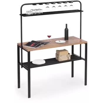 Барный стол Woodville Нари 120х50х171 галифакс олово / черный матовый 554136