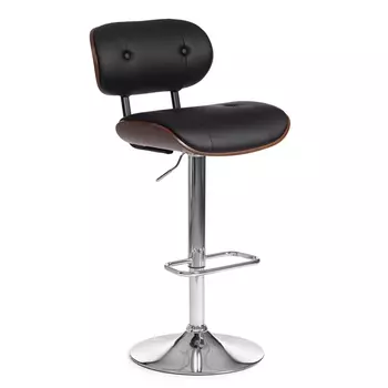 Барный стул DRAKAR (mod.4050) черный/орех/хром (металл/дерево/экокожа) (Tetchair)