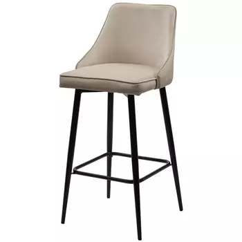 Барный стул H-06 Бежевый, велюр / черный каркас, поворот.360 град., M-City 688M05127