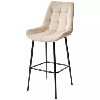 Барный стул ХОФМАН, цвет H-06 Бежевый, велюр / черный каркас M-City ХОФМАН 688M04886