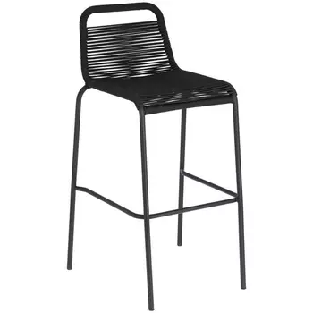 Барный стул La Forma (ex Julia Grup) Lambton (Черный/ Сталь,Веревка,Металл)