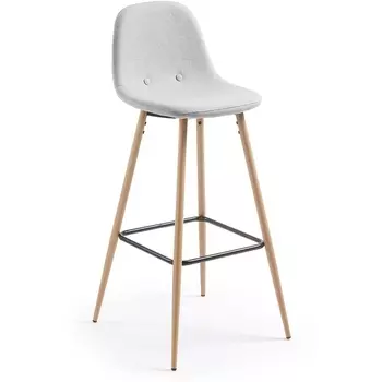 Барный стул La Forma (ex Julia Grup) Nolite (Серый/ Сталь,Фанера,Металл,Пена)