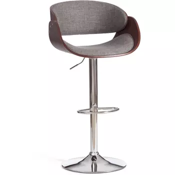 Барный стул LANDO (mod.4036) (Металл,Дерево,Ткань/Серый,Орех,Хром) Tetchair арт.21828