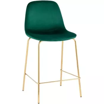 Стул полубарный Stool Group Валенсия SN велюр зеленый золотые ножки УТ000037161