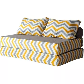 Бескаркасный диван Dreambag PuzzleBag Скандинавия Желто-Серый XL 4924100