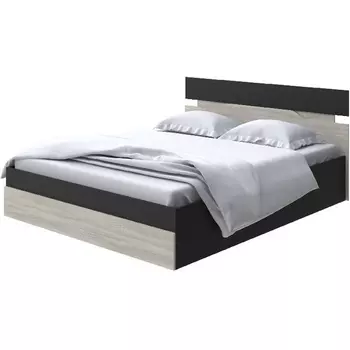Без бренда Кровать Milton с подъемным механизмом (ЛДСП Черный/Ясень Шимо Светлый) 180x200 PROxSON