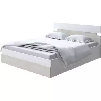 Без бренда Кровать Milton с подъемным механизмом (ЛДСП Белый/Дуб Шамони светлый) 180x200 PROxSON