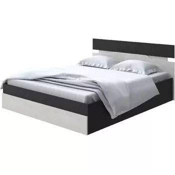 Без бренда Кровать Milton с подъемным механизмом (ЛДСП Черный/Дуб Шамони светлый) 180x200 PROxSON