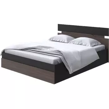 Без бренда Кровать Milton с подъемным механизмом (ЛДСП Черный/Ясень Шимо Темный) 180x200 PROxSON