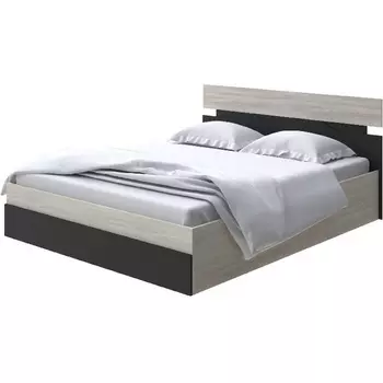 Без бренда Кровать Milton с подъемным механизмом (ЛДСП Ясень Шимо Светлый/Черный) 180x200 PROxSON