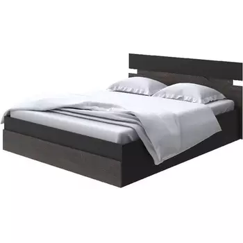 Без бренда Кровать Milton с подъемным механизмом (ЛДСП Черный/Дуб Кантербери) 180x200 PROxSON