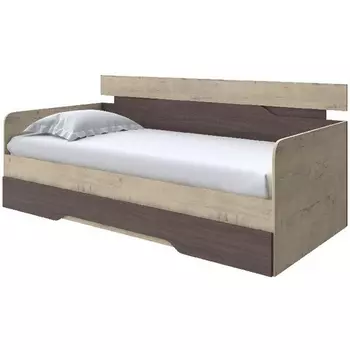 Без бренда Кровать-Софа Milton (ЛДСП Бунратти/Ясень Шимо Темный) 120x200 PROxSON