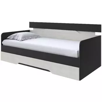 Без бренда Кровать-Софа Milton (ЛДСП Черный/Дуб Шамони светлый) 120x200 PROxSON