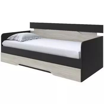 Без бренда Кровать-Софа Milton (ЛДСП Черный/Ясень Шимо Светлый) 120x200 PROxSON