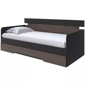 Без бренда Кровать-Софа Milton (ЛДСП Черный/Ясень Шимо Темный) 90x200 PROxSON