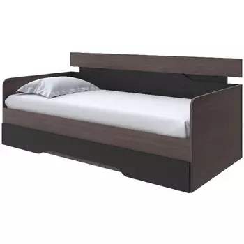 Без бренда Кровать-Софа Milton (ЛДСП Ясень Шимо Темный/Черный) 120x190 PROxSON