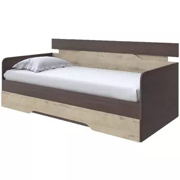 Без бренда Кровать-Софа Milton (ЛДСП Ясень Шимо Темный/Бунратти) 120x200 PROxSON