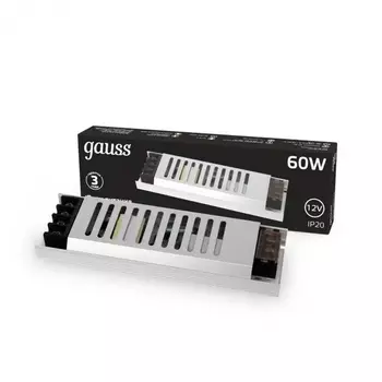 Блок питания 60W 12V ультратонкий 202001060 (Gauss)